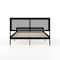 Martha Stewart Jax Queen Size Solid Wood Platform Bed w/Rattan Headboard and Footboard, No Box Spring Req'd, Blk MG-090022-Q-BK-MS - alternate 4
